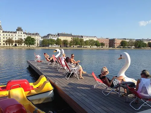 Sitting by the Copenhagen Lakes at KaffeSalonen Photo: Heatheronhertravels.com