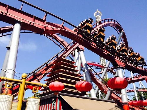 Riding the roller coaster at Tivoli Photo: Heatheronhertravels.com