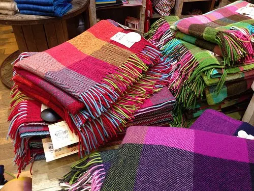 Checked woollen throws at Avoca in Dublin Photo: Heatheronhertravels.com