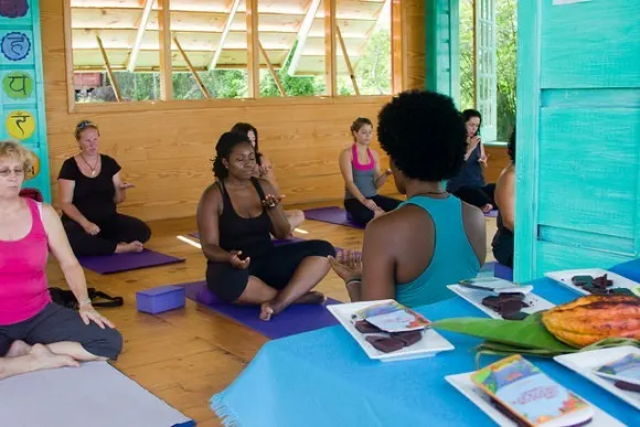 Chocolate Yoga classes at the Grenada Chocolate Festival