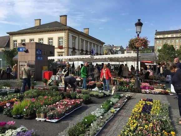 Vegetable Market in Place Guillaume II in Luxembourg Photo: Heatheronhertravels.com