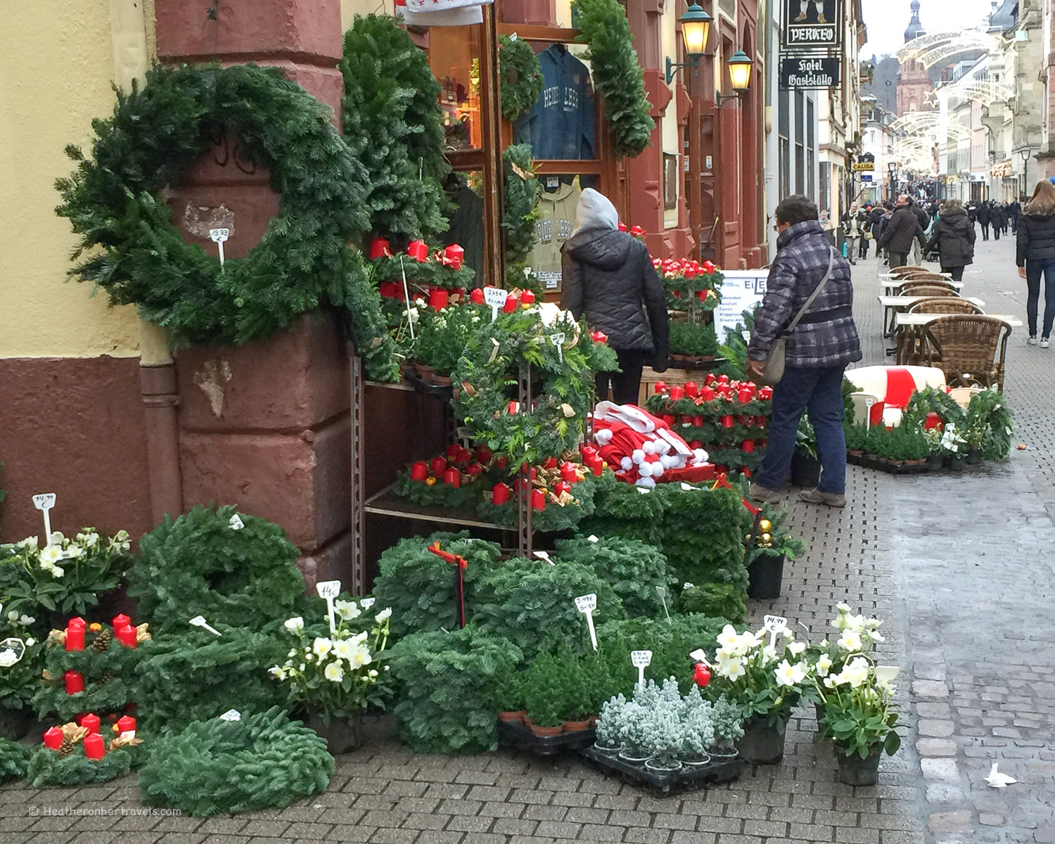 Christmas wreaths on sale in Heidelberg