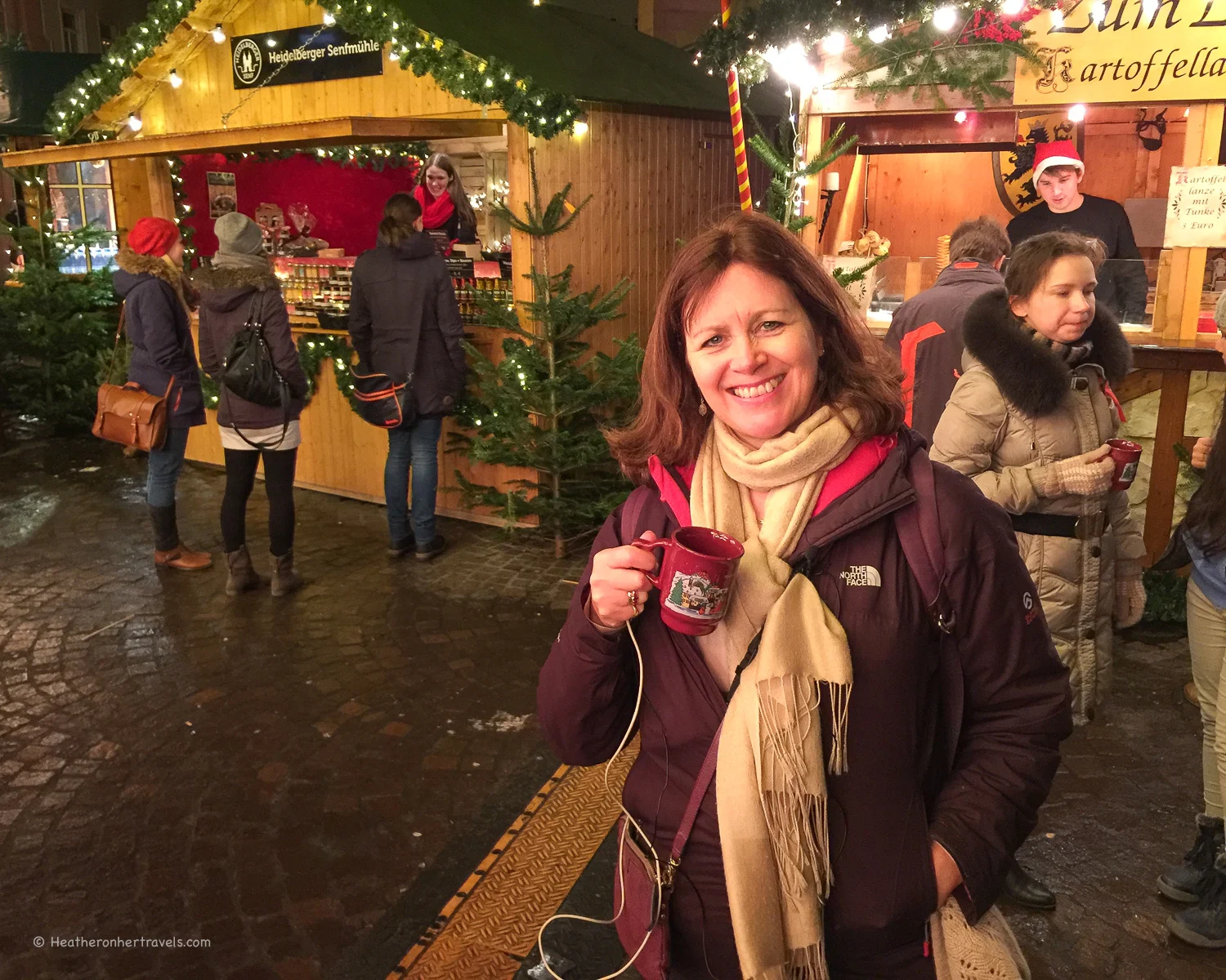 Drinking Gluhwein in the Christmas markets in Heidelberg