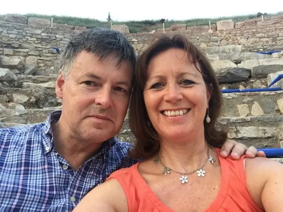 Heather and Guy at Ephesus Photo: Heatheronhertravels.com