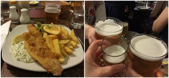 Fish and chips at the Britannia Inn at Elterwater Photo: Heatheronhertravels.com