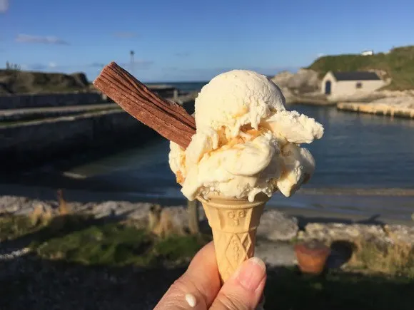 Honeycomb ice cream at Ballantoy harbour Heatheronhertravels.com