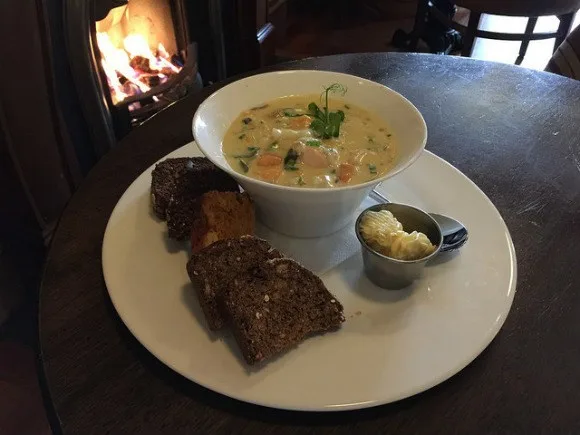 Seafood chowder at Central bar in Ballycastle Heatheronhertravels.com