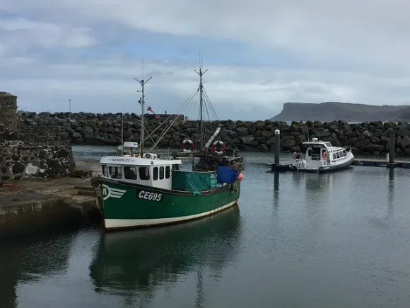 Boats in Ballycastle harbour Heatheronhertravels.com