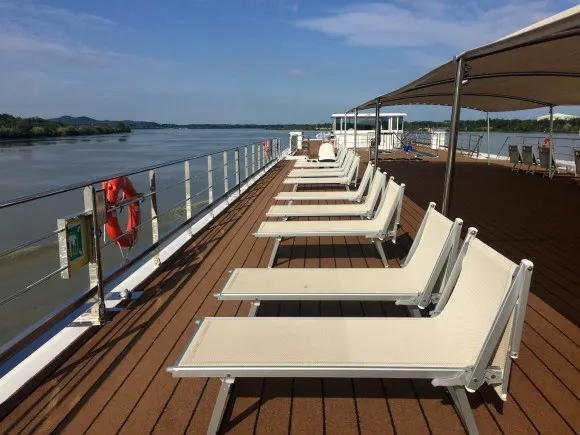 On top deck of SS Catherine with Uniworld Photo: Heatheronhertravels.com