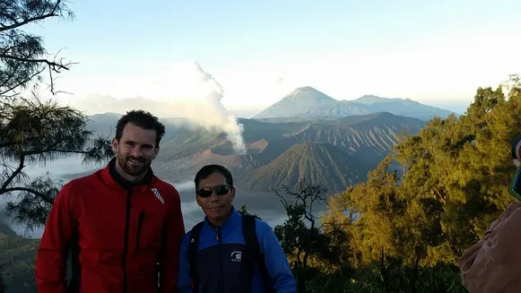 Mount Bromo viewpoint with my Guide Anwar Photo: Heatheronhertravels.com