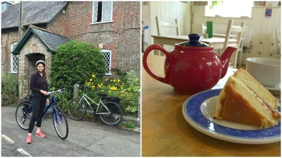 Moreton tea rooms on our Dorset cycle ride Photo: Heatheronhertravels.com