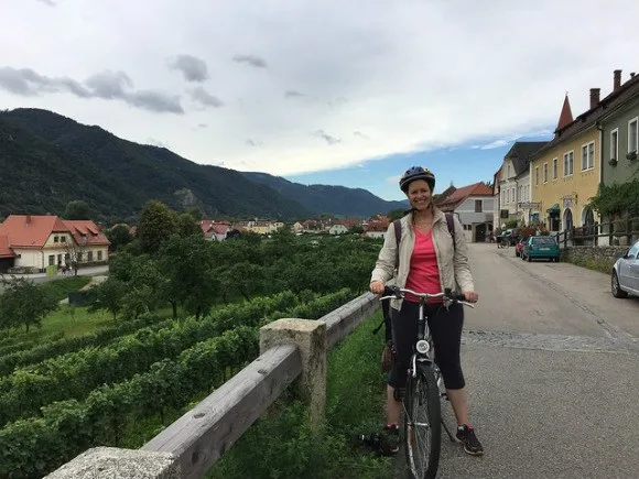 Cycling by the Danube on an Avalon Cruise excursion Photo: Heatheronhertravels.com