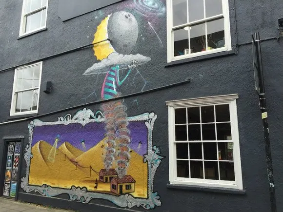 Street art in Bristol on Where the wall tour Photo: Heatheronhertravels.com