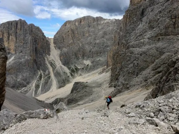 Hiking through a lunar landscape in the Dolomites Photo: Heatheronhertravels.com