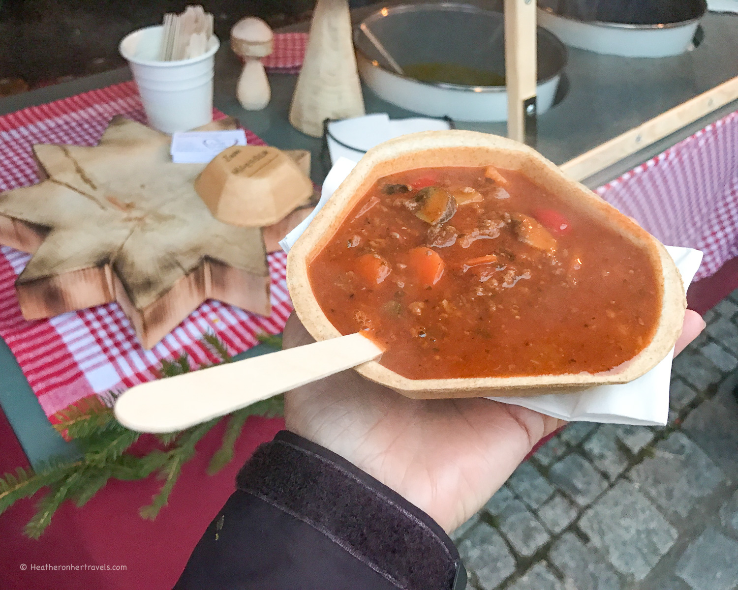 Food in the Christmas market at Coburg