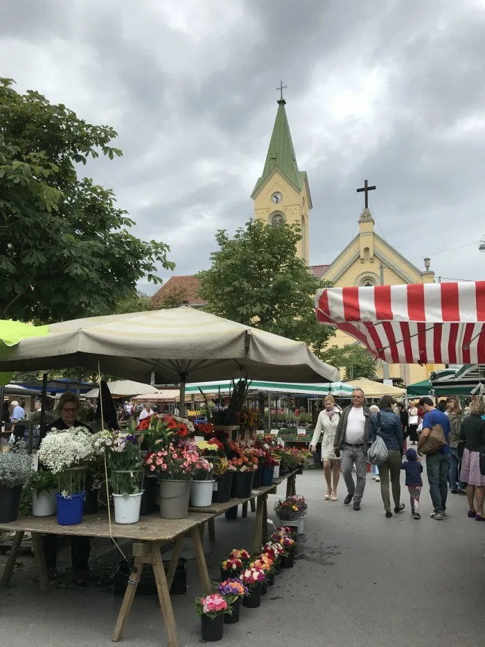 What to do in Graz Farmers market at Kaiser Josef Platz in Graz Photo: Heatheronhertravels.com