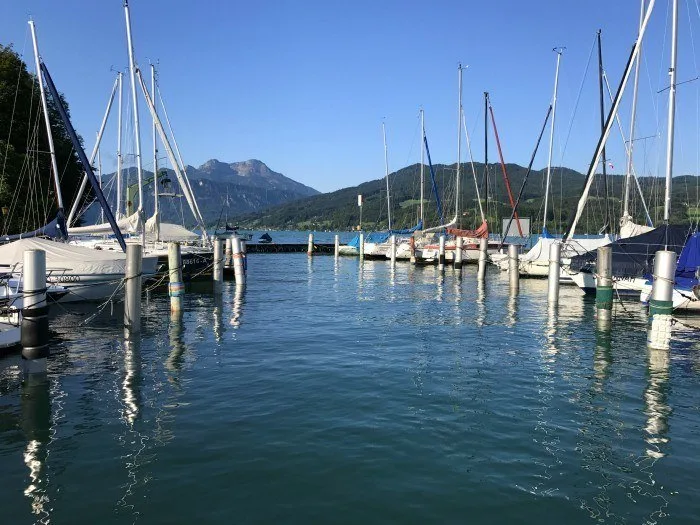 Austrian lakes and mountains: Attersee in Salzkammergut, Austria Photo: Heatheronhertravels.com