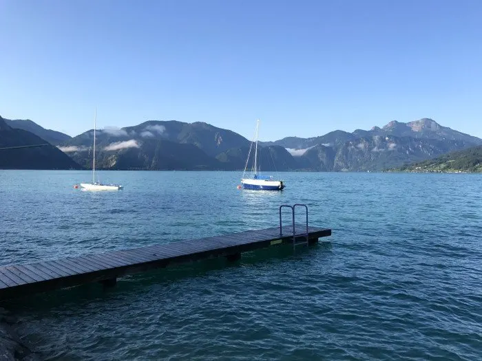 Austrian lakes and mountains: Attersee in Salzkammergut, Austria Photo: Heatheronhertravels.com