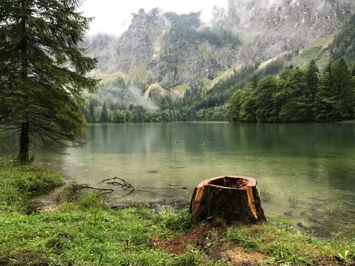 Austrian lakes and mountains: Lake Hinterer Langbathsee in Salzkammergut, Austria Photo: Heatheronhertravels.com