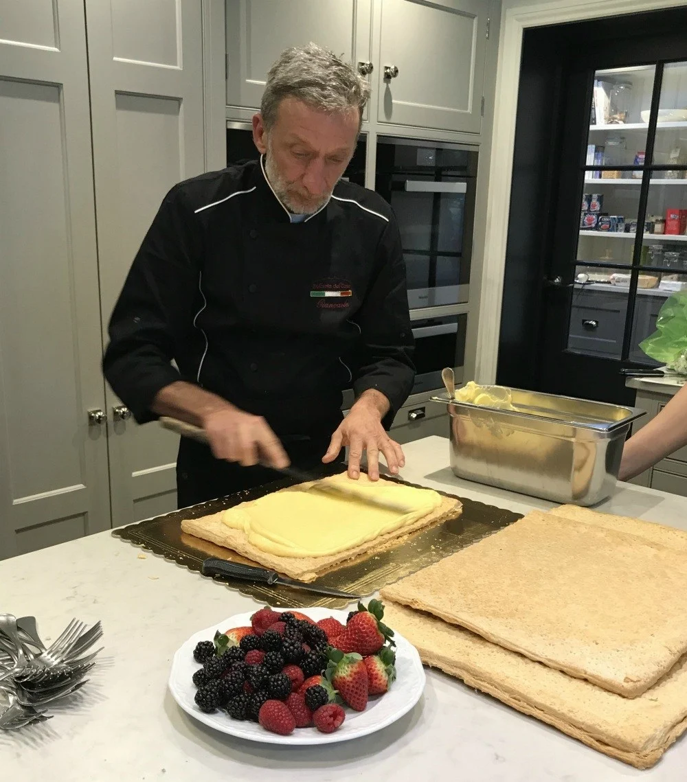 Making millefeuille desert at the Tuscany food workshop with Bookingforyou.com