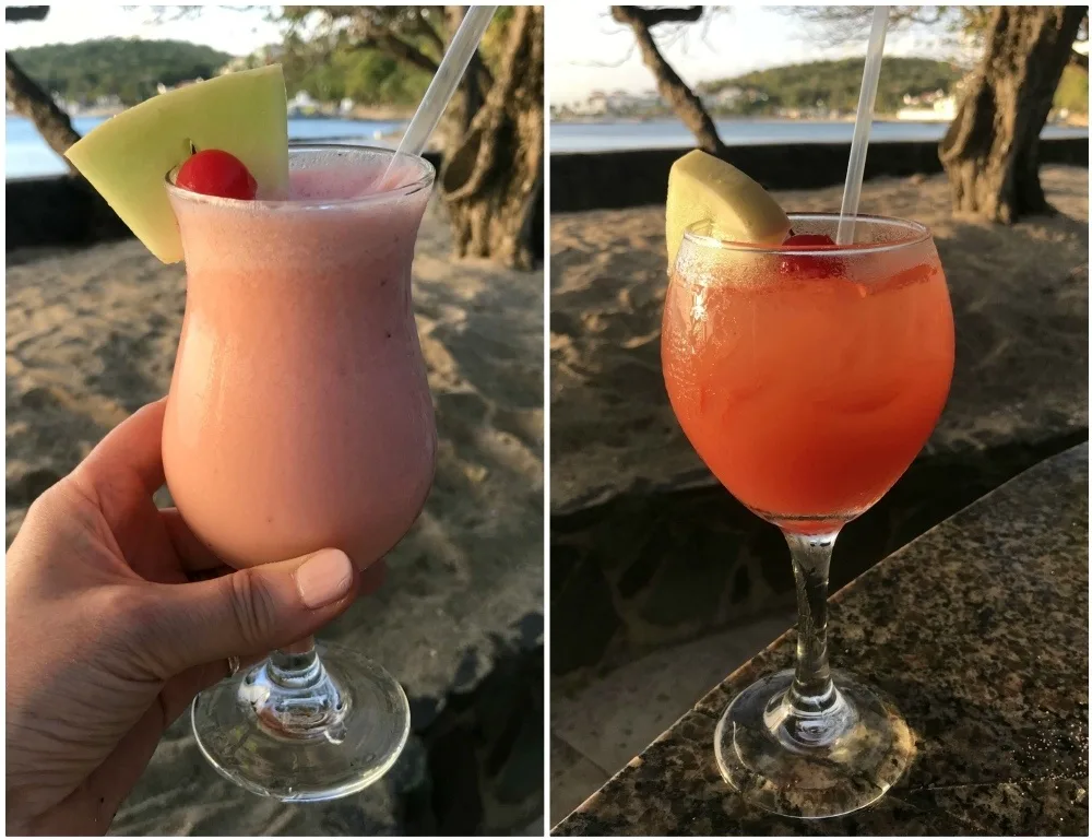 Cocktails on the beach at East Winds St Lucia Photo- Heatheronhertravels.com