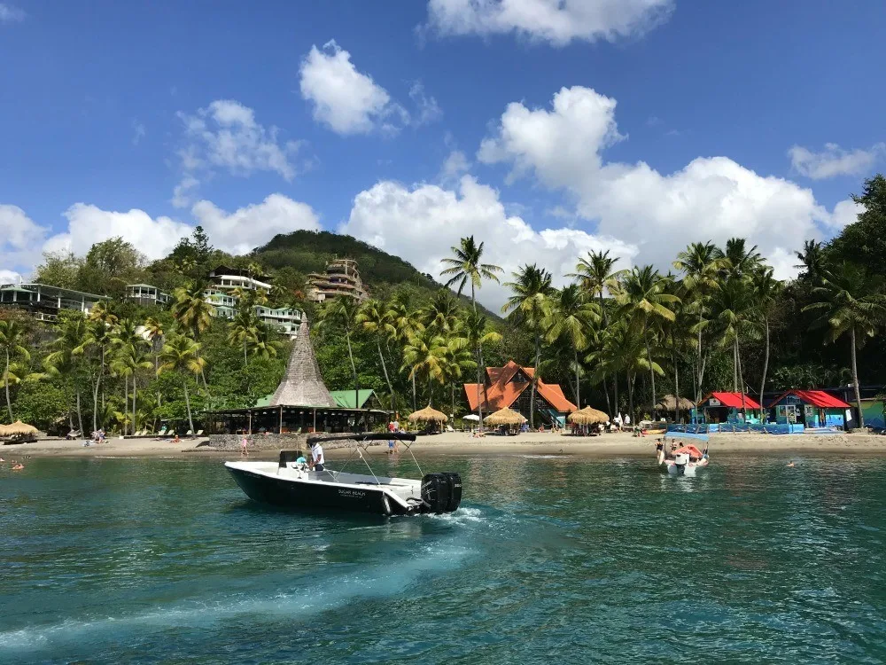 Anse Chastanet from the sea Photo Heatheronhertravels.com