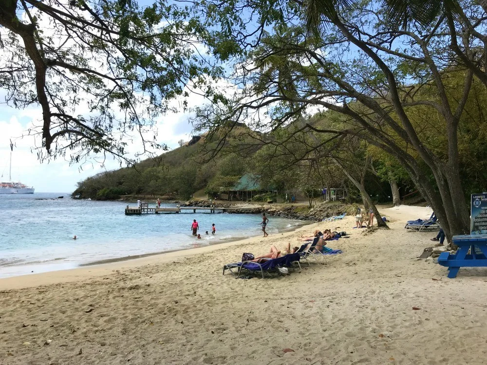 Pigeon Island beach on St Lucia Photo Heatheronhertravels.com