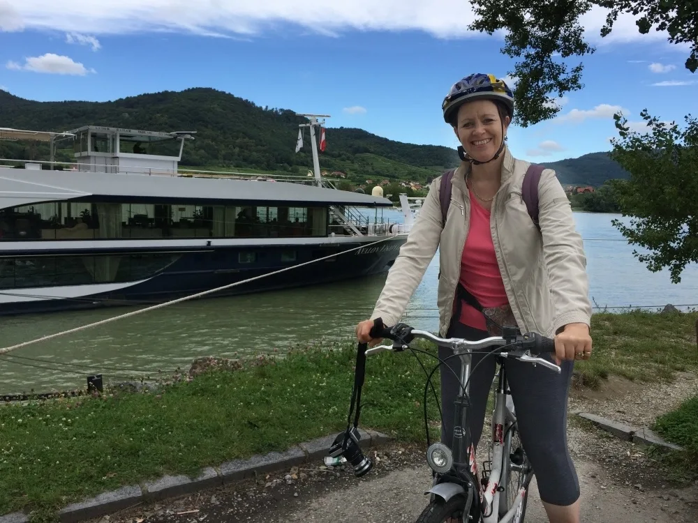 Cycling on a Danube River cruise Photo Heatheronhertravels.com