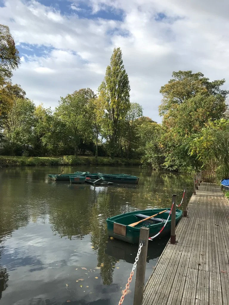 Boating lake in Pitville Park Cheltenham