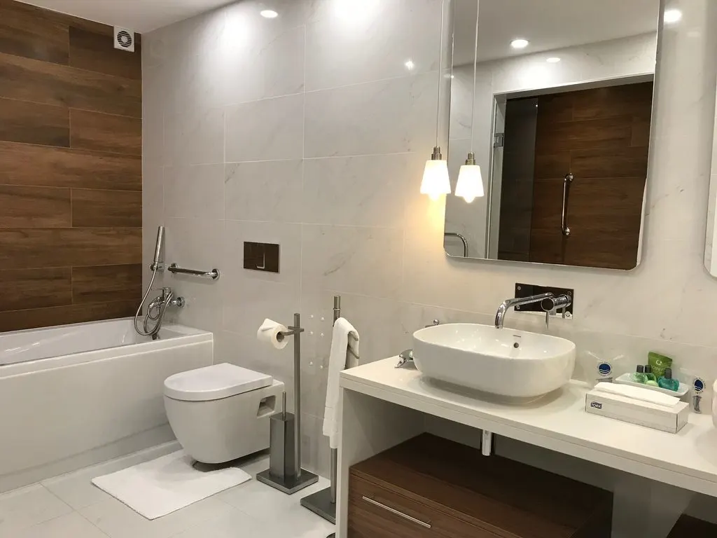 New style bathroom at Quinta do Lago Country Club Quinta do Lago rentals Photo Heatheronhertravels.com