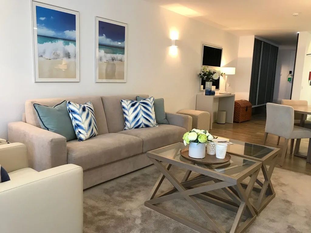 New style sitting room at Quinta do Lago Country Club holiday apartments Algarve Photo Heatheronhertravels.com