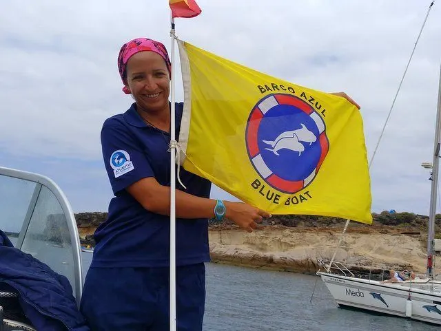 Captain Mirna of Atlantic Eco with flag signalling approved