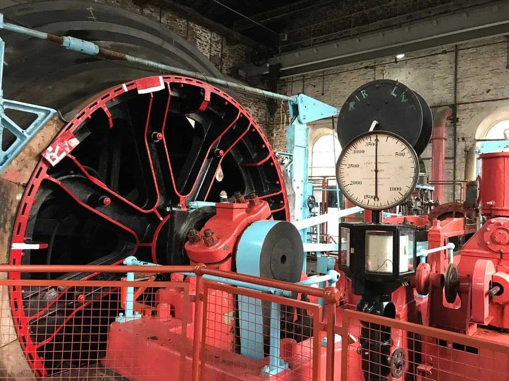 Shaft wheel at Rhondda Heritage Park in The Valleys Wales Photo Heatheronhertravels.com