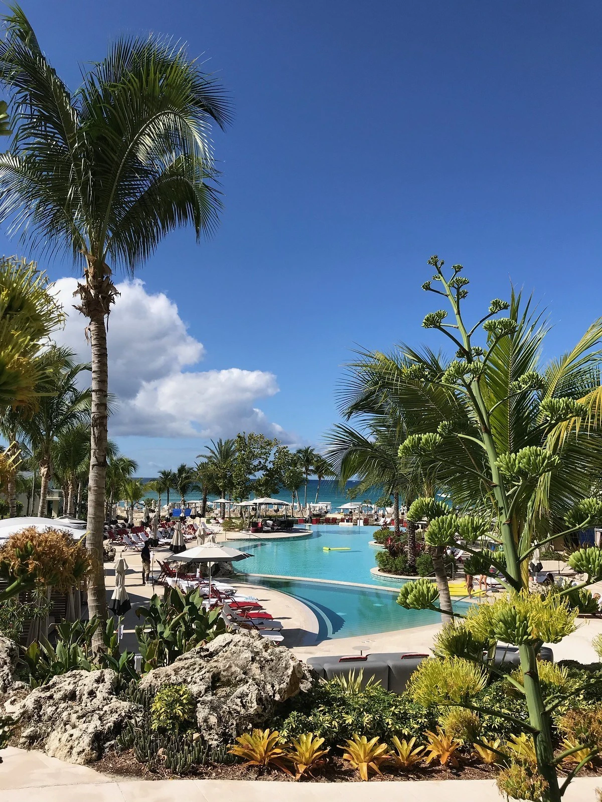 Kimpton Seafire Grand Cayman view over pools