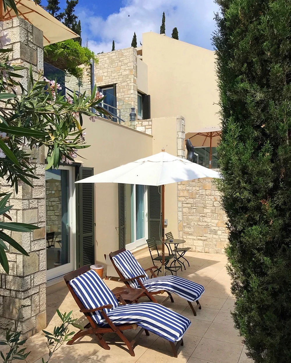 Luxury Paxos Villa Greece - Villa Glaros bedroom terrace Photo Heatheronhertravels