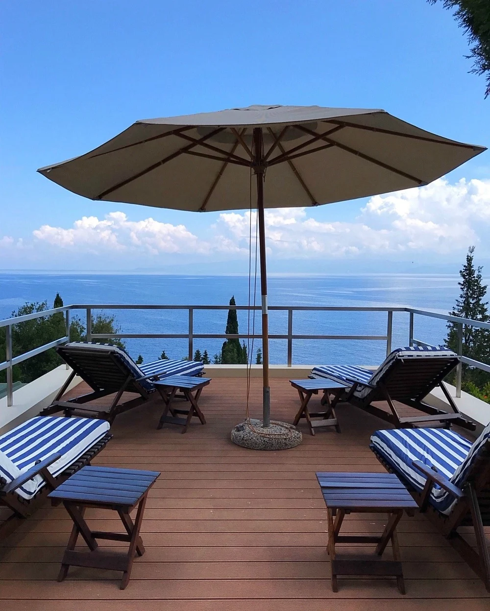 Luxury Paxos Villa Greece - Villa Glaros sunbathing terrace Photo Heatheronhertravels