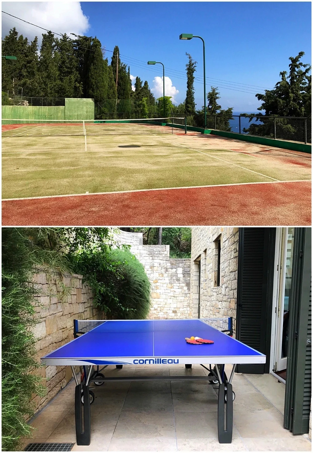 Paxos Villa Greece - Villa Glaros Tennis court Photo Heatheronhertravels