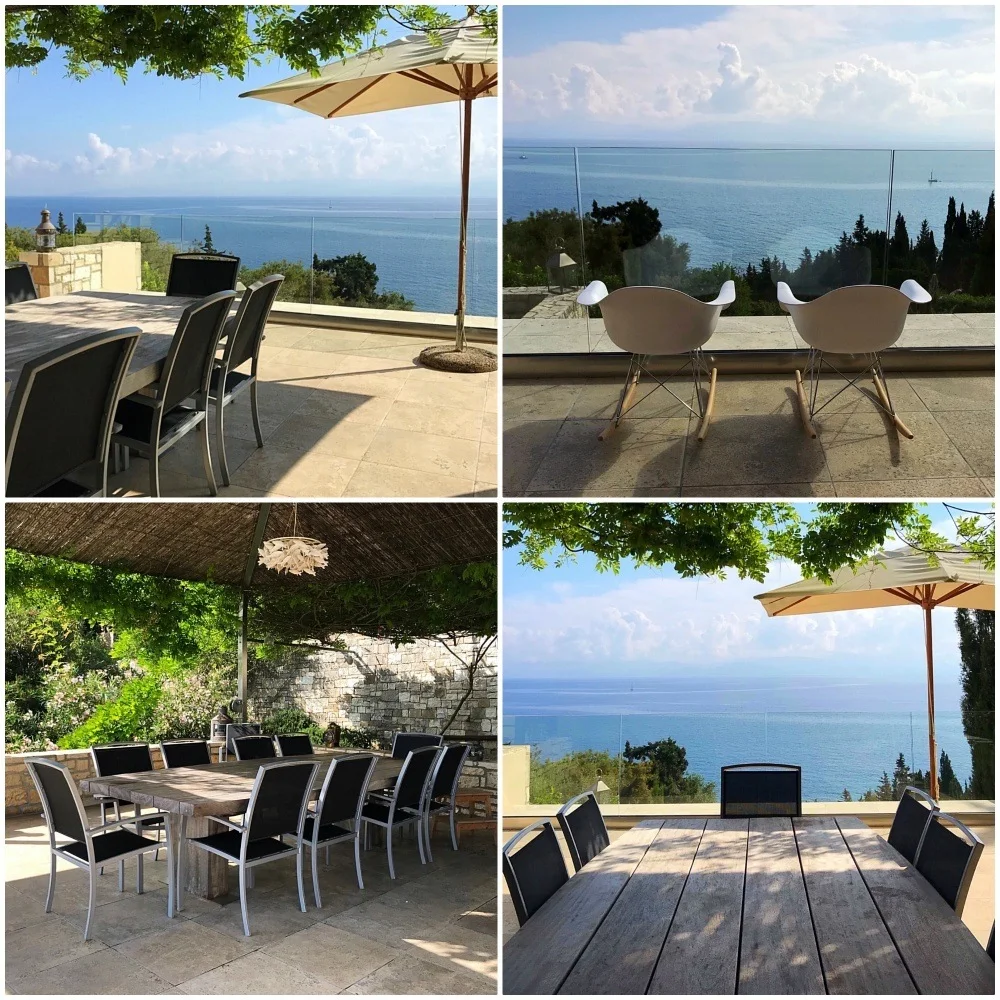 Paxos Villa Greece - Villa Glaros Upper Dining terrace Photo Heatheronhertravels