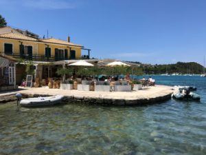 Lakka harbour bar in Paxos Greece Photo Heatheronhertravels.com