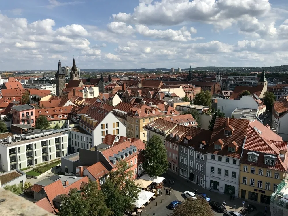 View from Church Tower in Erfurt, Thuringia, Germany Photo Heatheronhertravels.com