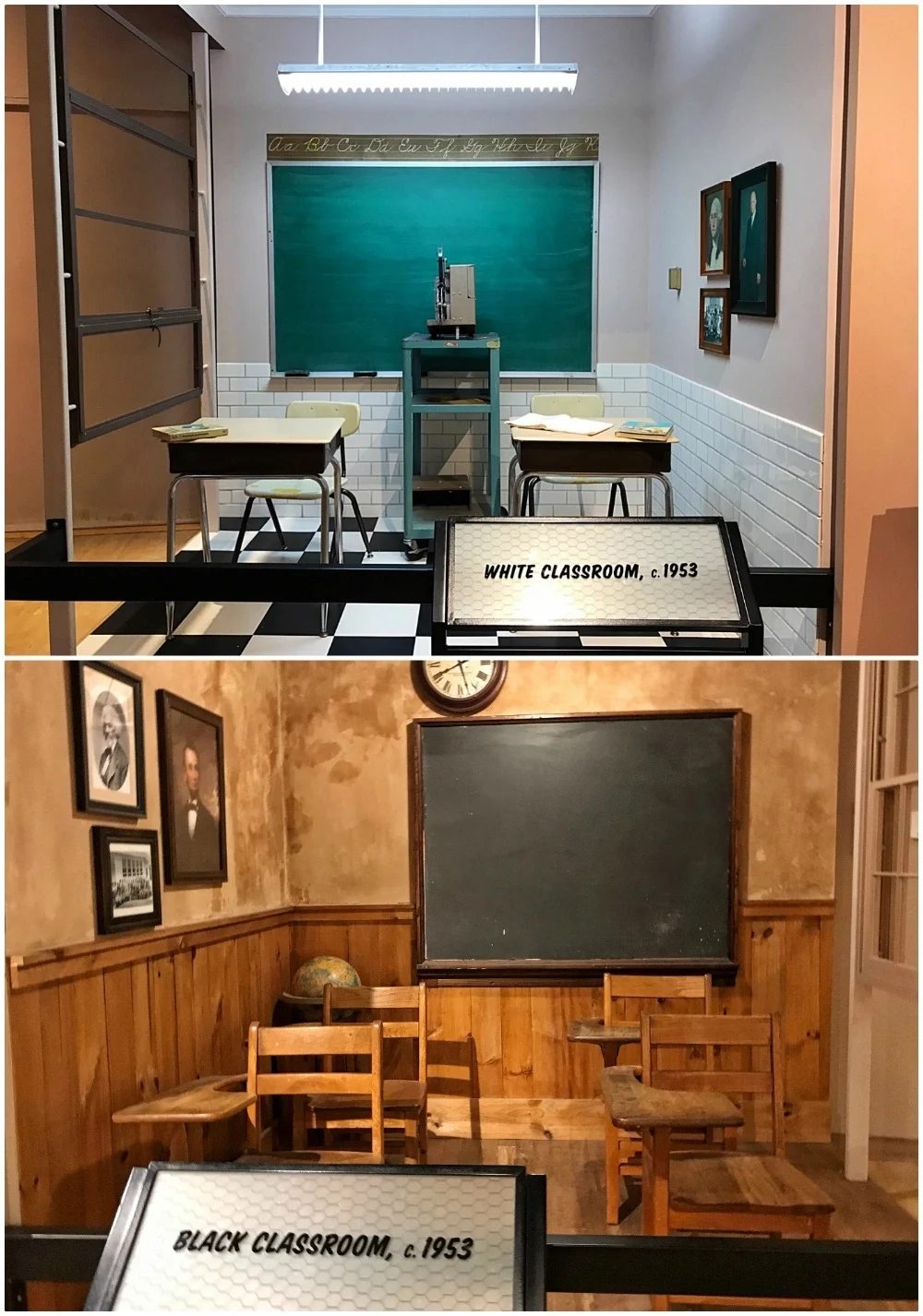 Black and white classrooms at Birmingham Civil Rights Institute Alabama Photo Heatheronhertravels.com