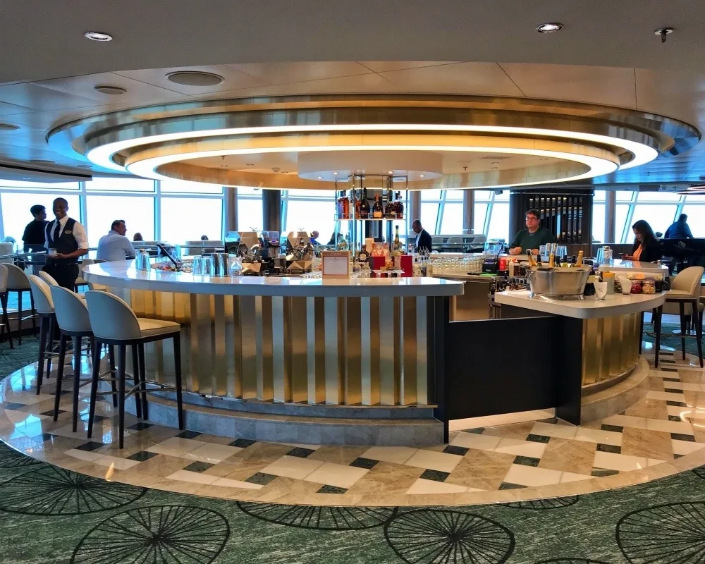 Observation Lounge Bar on Norwegian Encore Photo Heatheronhertravels.com