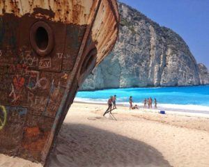 Shipwreck beach in Zakynthos