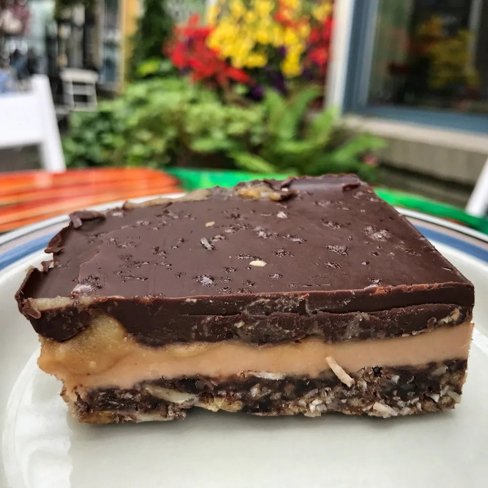 Nanaimo Bar at Bocca Cafe in Nanaimo BC Canada Photo: Heatheronhertravels.com