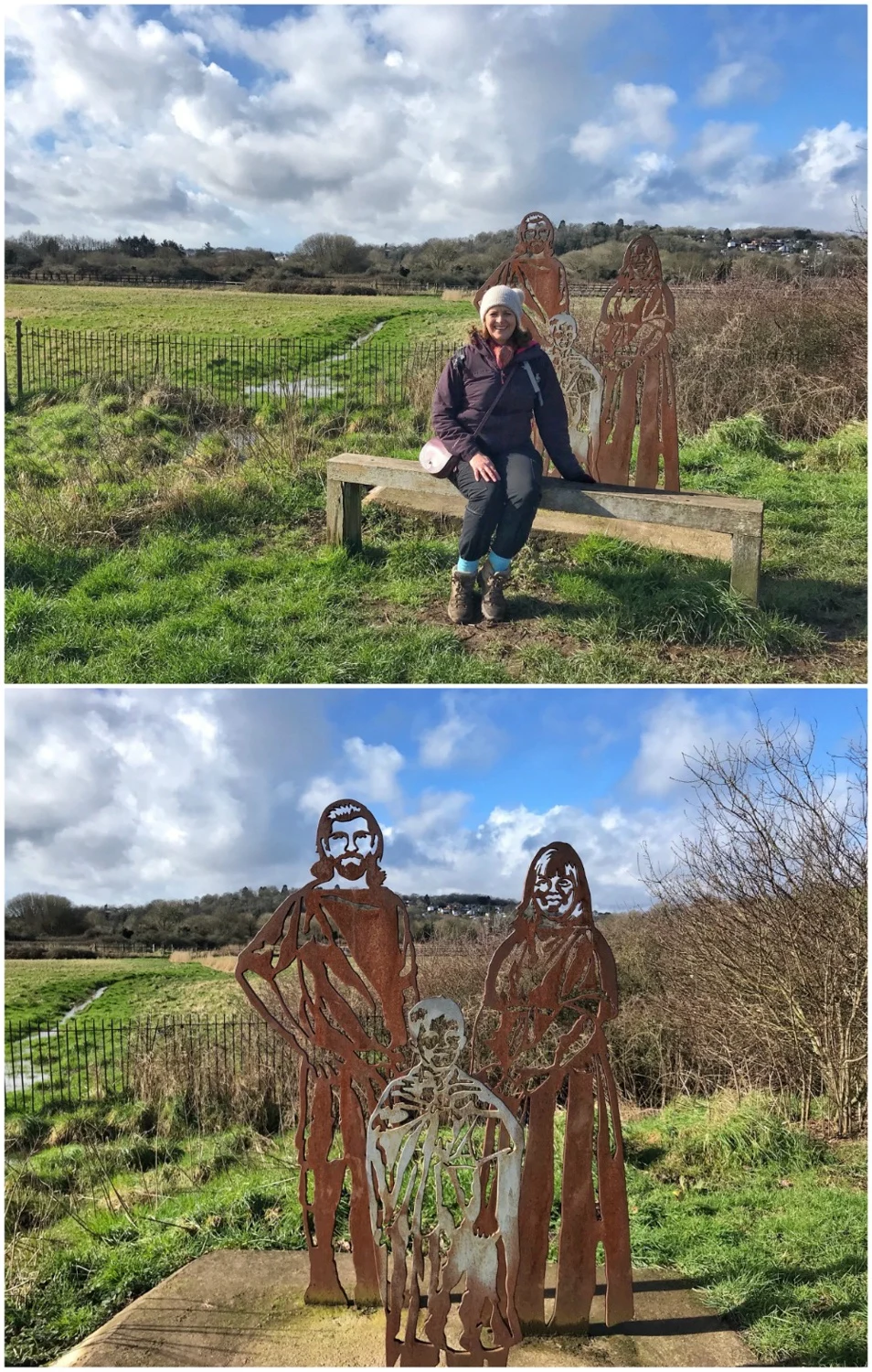 Sculptures on the River Usk path Newport Photo Heatheronhertravels.com