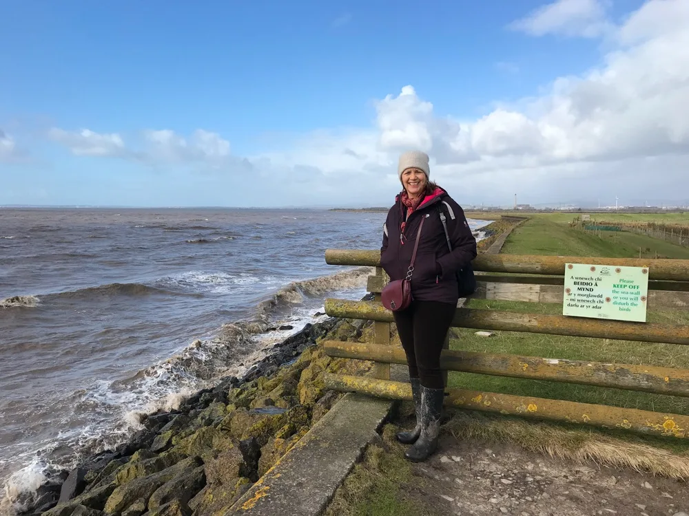 Sea Wall at Goldcliff Lagoon nr Newport Photo Heatheronhertravels.com