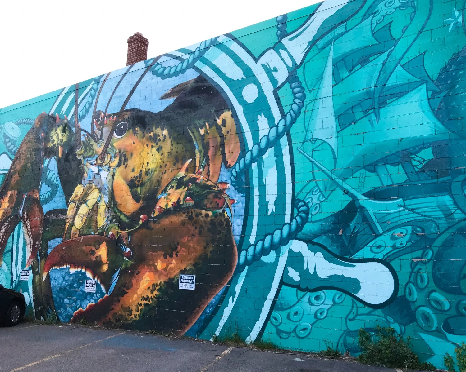 PEI Food - Lobster mural Charlottetown Photo Heatheronhertravels.com