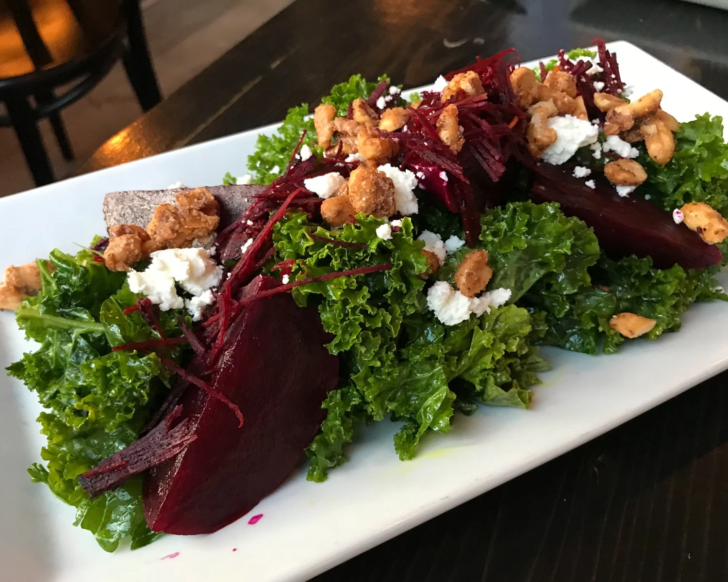 PEI Food - Kale salad in Charlottetown Photo Heatheronhertravels.com