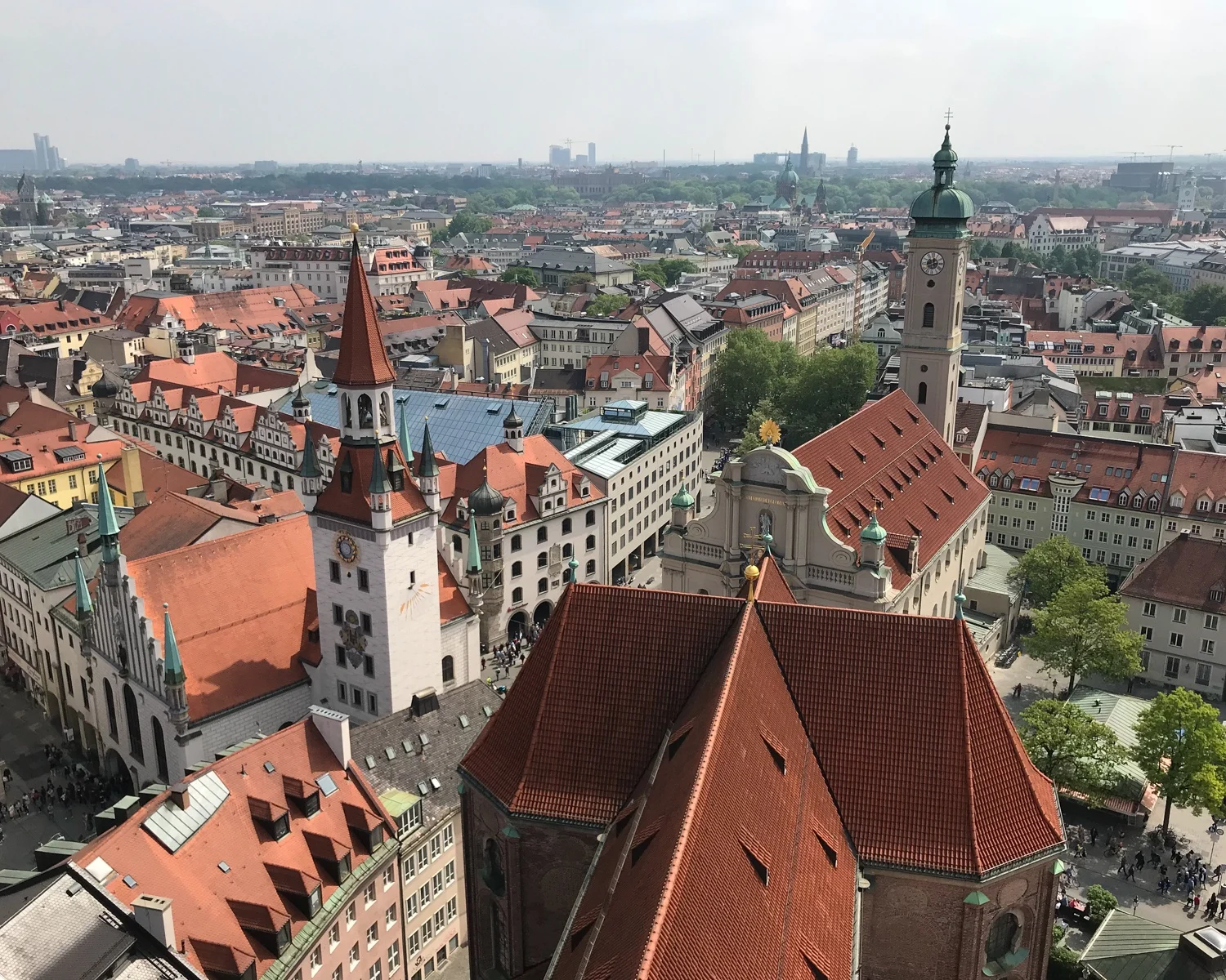 View from St Peter's Church of Marienplatz in Munich Photo Heatherohertravels.com