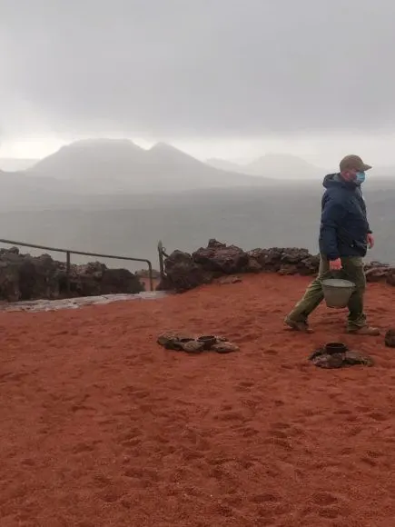 The geyser in Timanfaya National Park